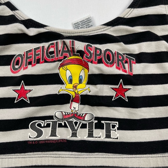 VINTAGE 1996 Looney Tunes Sports Bra Workout 90s Warner Bros Tweety size: small - Picture 7 of 15